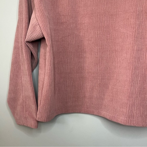 Madewell Striped Jacquard Funnelneck Rosewood Pink Long Sleeve Top Size M NWT - Picture 4 of 16